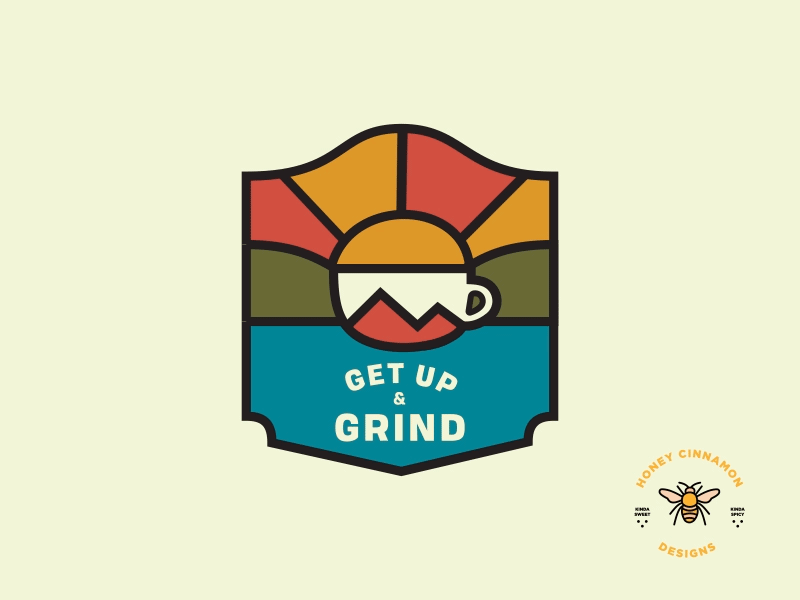 Get Up And Grind Animated 2d after effects bee coffee grind loop outdoors patch sticker work