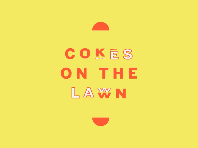 Cokes On The Lawn coke lawn loop roll summer text animation typography yellow