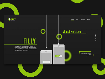 Landing page black charger charging station design flat glow graphic green iphone landing page slovakia station