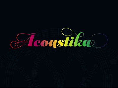 Acoustika acoustic logo music typo
