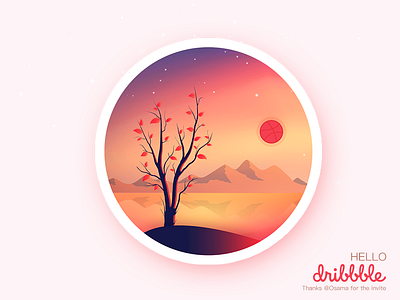 Hello Dribbble illustration view