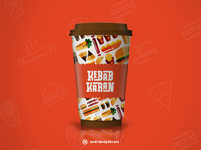 Kebab Karan Cup Branding Application branding cup flat icon packaging