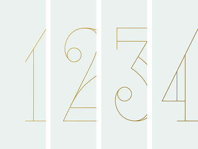 Some Big Gold Numbers. 1 2 3 4 design gold lettering numbers signage vinyl window
