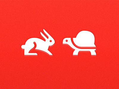 The Tortoise & the Hare. hare icon illustration mobelux tortoise