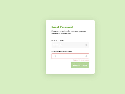 Reset Password app form password reset reset password ui ux web app