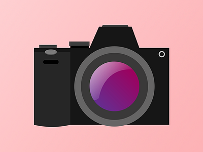 Camera illustration camera design flat icon mirrorless sony a7 vector