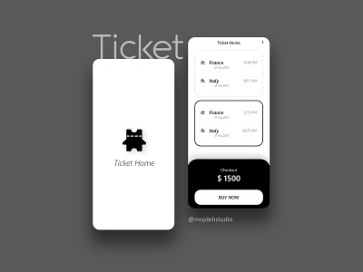 Ticket Home Application uiux app application logo ui uiuxdesign ux vector