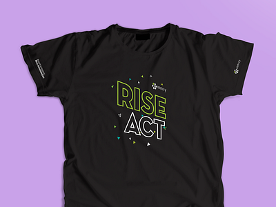 Rise + Act Shirt Design marketing collateral shirt design typography