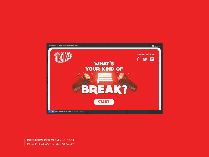 Kitkat: What's Your Kind Of Break? - Lightbox Rich Media Ad art direction engagement interactive kitkat lightbox ad rich media ui ux