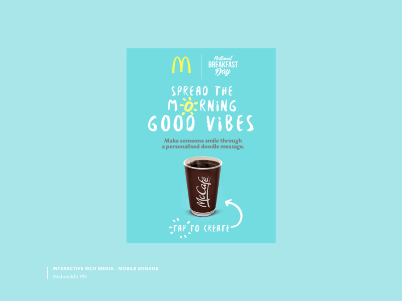 Mcdonalds PH: National Breakfast Day - Mobile Engage Ad art direction doodle mcdonalds mobile ad mobile engage typography ui ux