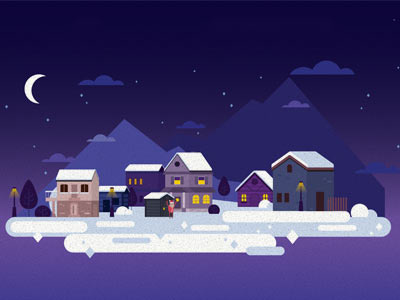 Christmas Town at night mountain santa claus night sky night celebrations greeting greetings snow houses night city christmas town town christmas