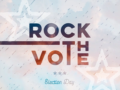 Rock The Vote america election day lettering patriotic red white and blue rock the vote typography united states usa vote