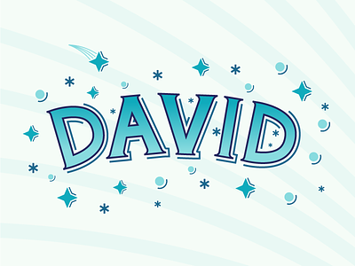 David blue david design hand lettered handlettering illustration illustrator lettering names space stars typography vector
