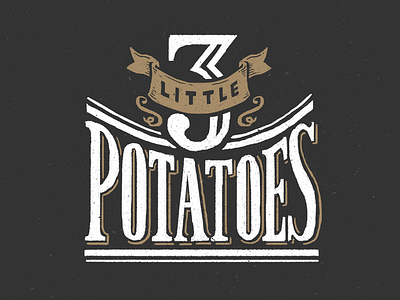 3 Little Potatoes 3 little potatoes chalk lettering hand drawn handwriting number potato recipe ribbon they draw and cook typo typography