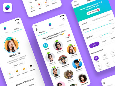 IOS App- Friendly account app design app designer apps australian apps clean design explore filters friendly ios ios app ios app design ios7 match meet friends status switch users welcome