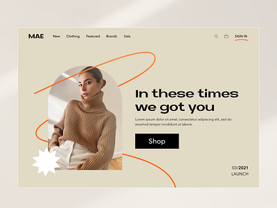 Ecommerce- Website header beige black branding colourpallet ecommerce exploration header homepage landing page logo marketplace search shop shopping shopping bag sign in typography ui design visual design