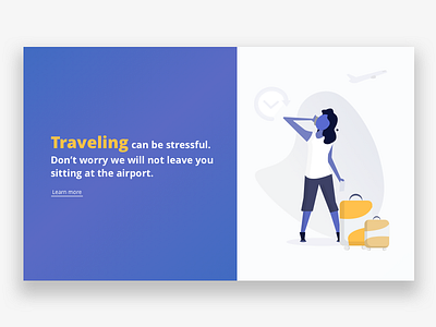 Traveling & missed your flight? airport baggage blue claim flight illustration insurance travel ui yellow