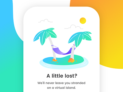 iOS Walkthrough Screen cards gradient illustration ios island lost mobile summer ui walkthrough