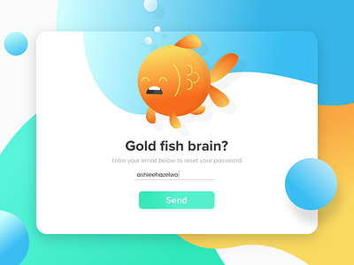 Forgot your password? bright cta fish gold fish illustration password playful reset ui