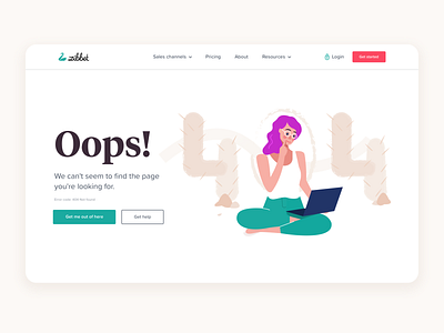 404 Page 404 animation clean ecommerce illustration marketplace minimal page not found simple thinking ui design visual design website banner website builder