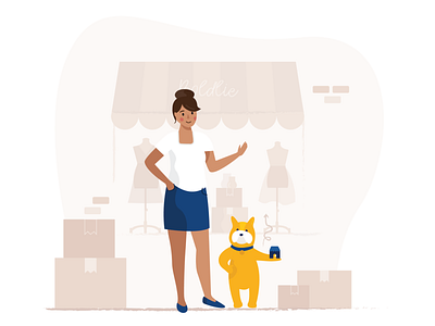 Illustration- Billing page branding dog ecommerce girl boss grow icon design icons illustration lady marketplace micro illustrations platform product product design product icons scalable time management ui yellow