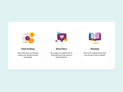 Icons for landing page