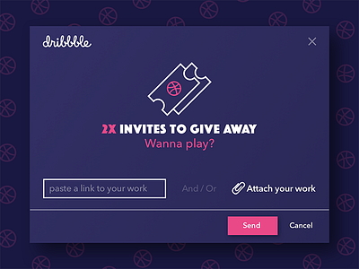 Daily UI 010 👻 daily ui dribbble invite interface invite modal pop up ui ui design ux ux design web design