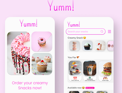 Yumm! (Snacks app design) app branding design ui ux