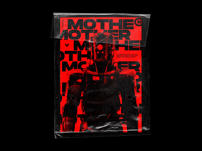 I Am Mothe® black brutalism duotone poster poster art poster design red typography