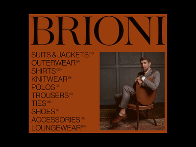 Florence Typeface, Brioni Concept, Initial Load animation black ecommerce fashion motion design typography ui ux