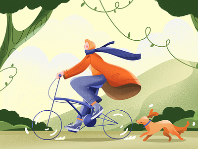 Bicycle Girl Illustration