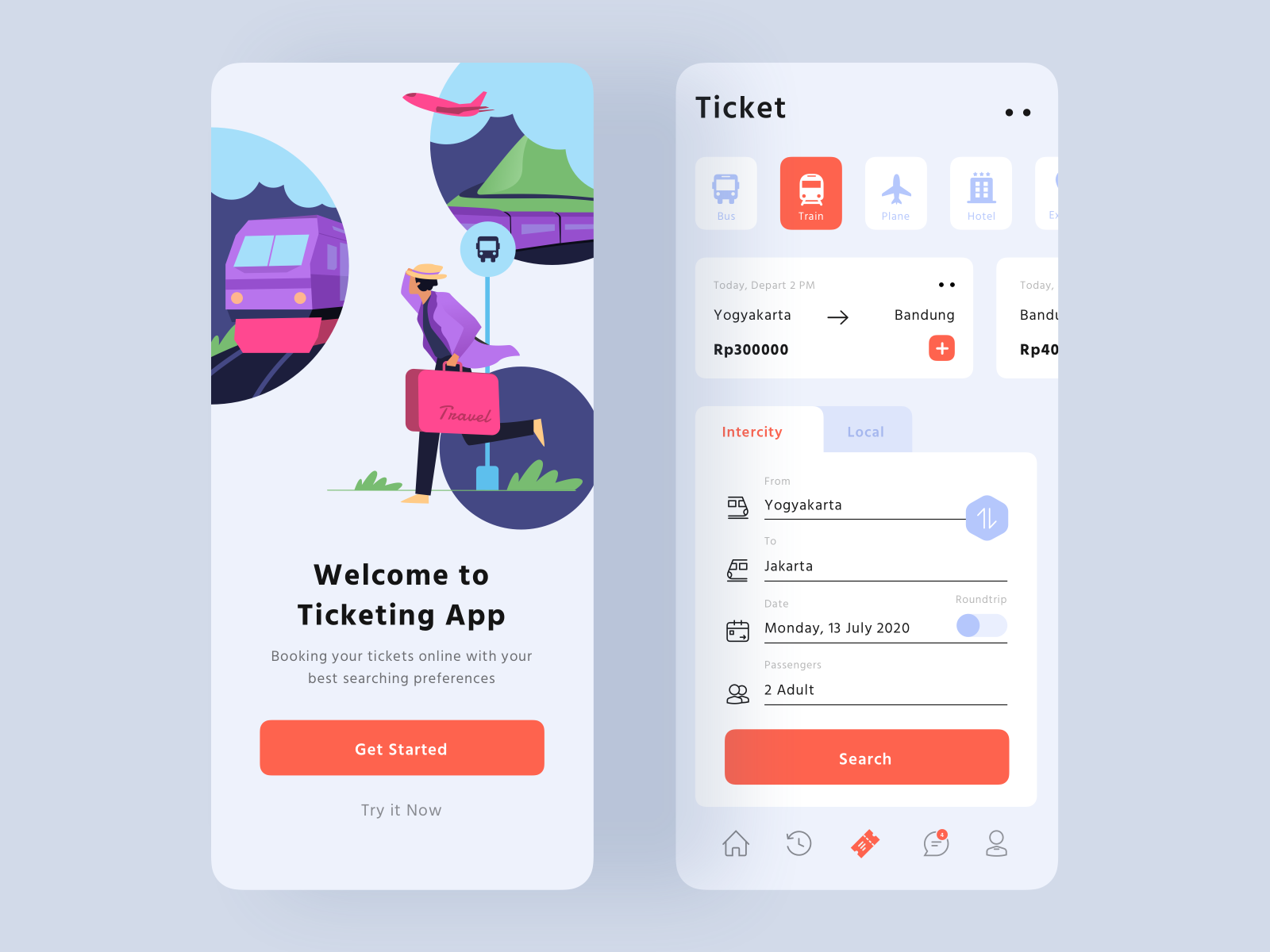 Ticketing App UI Light by Yannywd on Dribbble