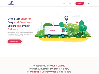 SpringExpress Home Page adobe xd design illustration illustrator typography ui ux vector web website