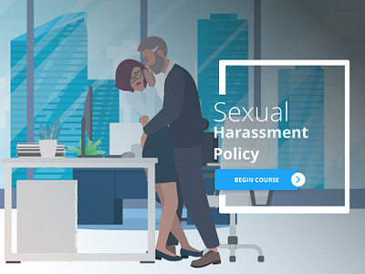 Sexual Harassment Course Title Page adobe xd animation design education elearning illustration illustrator ui ux vector