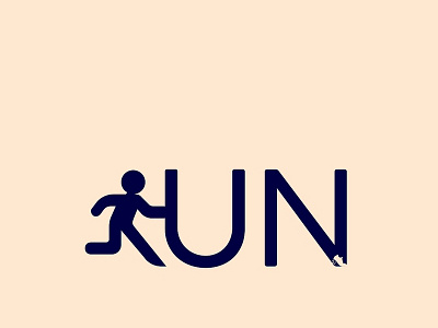 Run logotype design logo typography
