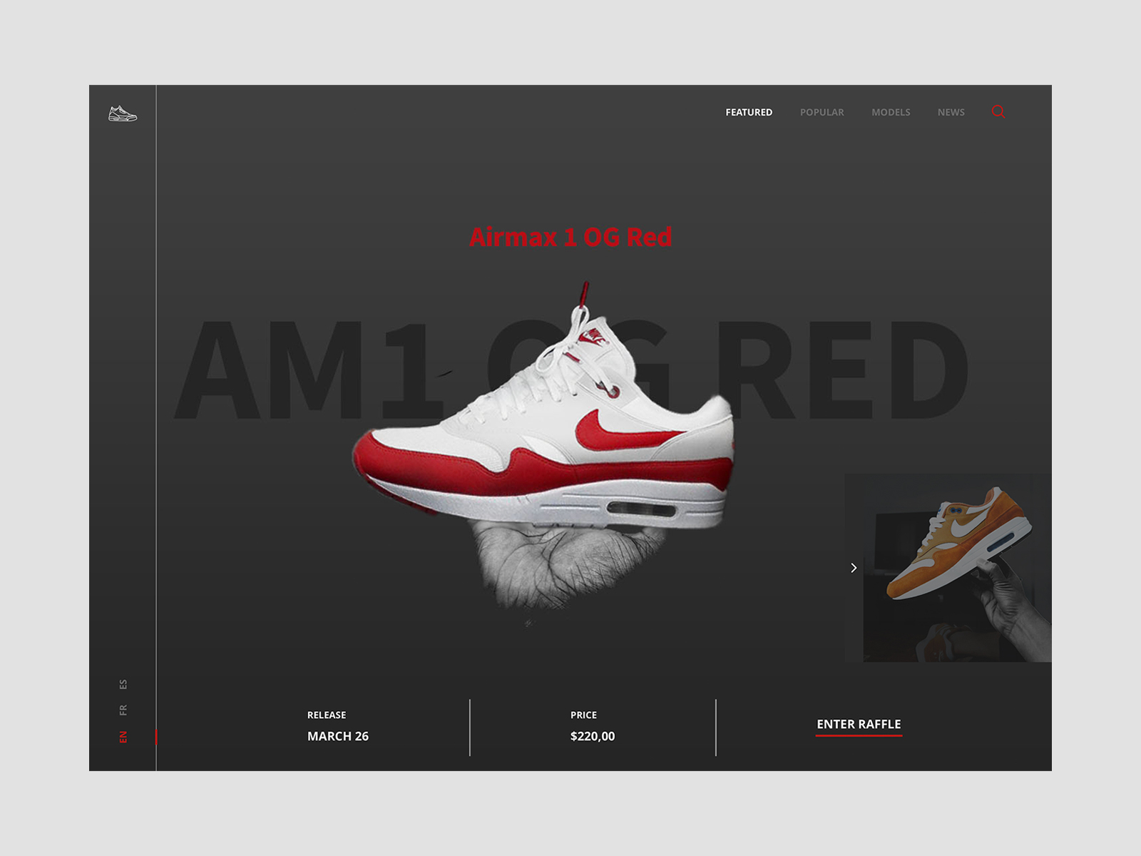 AirMax1 OG Red Landing page by jérémy varin on Dribbble