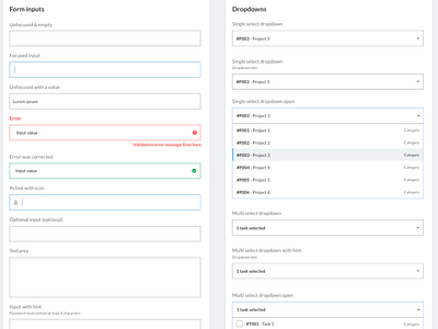 Form inputs