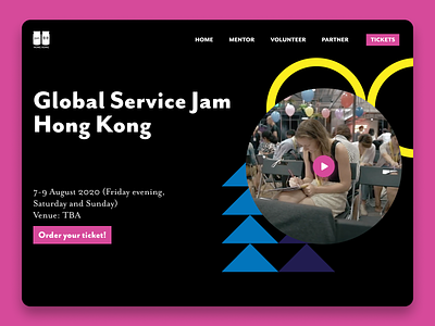 Global Service Design Jam Hong Kong Landing Page | Web Design branding design design jam figma illustration typography ui user experience user interface ux vector web webdesign webflow
