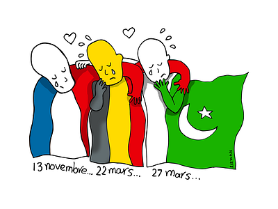 Solidarity brussel attacks flags illustration lahore attacks paris attacks peace