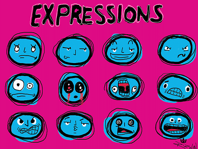 Day 14: Expressions 30 day challenge expressions faces illustration