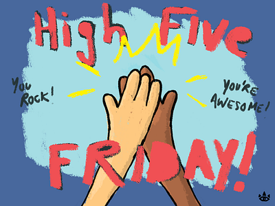 Day 28 High Five Friday 30 day challenge color friday high five illustration inktober