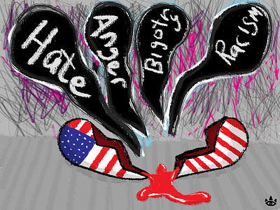 Aftermath anger bigotry hate illustration racism