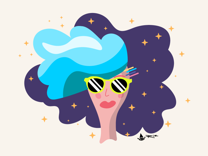 Glamour is a state of mind sketching machine 30-day challenge art design digital artwork illustration stars sunglasses glam woman