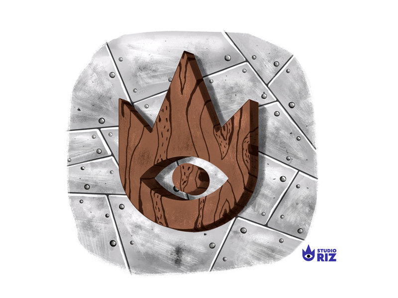 Wooden Eye texture metal studio riz eye digital art artwork illustration