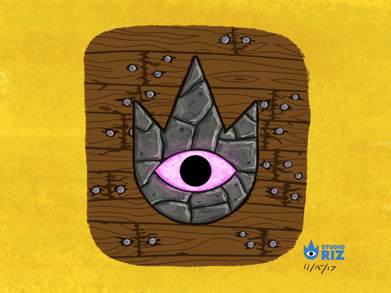 Inlaid Stone Cold Eye stone wood texture studio riz eye digital art artwork illustration