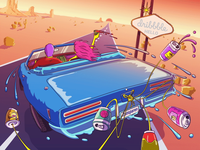 Fear and Loathing in Dribbble animation art direction debut dribbble illustration