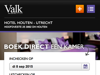 Van der Valk Exclusive - Mobile Homepage homepage hotel mobile optimization