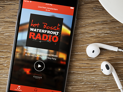 Waterfront Radio App app chill cordova groove iphone radio red restaurant
