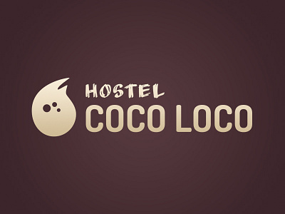 Coco Loco Logo v2 (Dark) beach beige brown calm coconut dark hostel logo logos mark organic purple