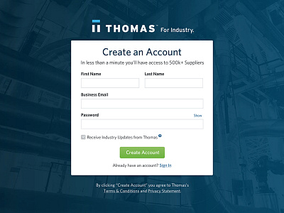 Thomas Registration Page